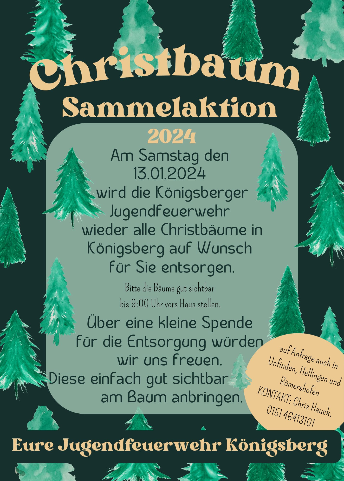 Plakat Christbaum Sammelaktion 2024